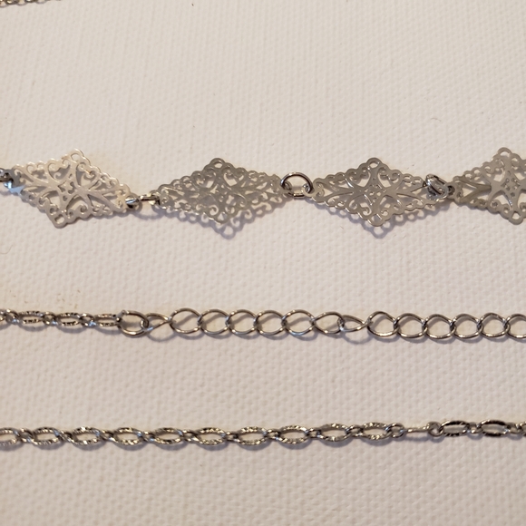 2 pc Silver Chokers - Picture 2 of 2